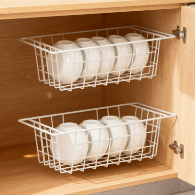 Chest Freezer Organizer Baskets 2-Pack, Heavy-Duty Wire Metal Storage Bins With Hanging Handles For Deep Freezers, Kitchen Cabinet, Pantry And Home Organization