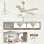 Ventilateur de plafond moderne à 5 pales avec lumière DEL et télécommande Sofucor-133441654