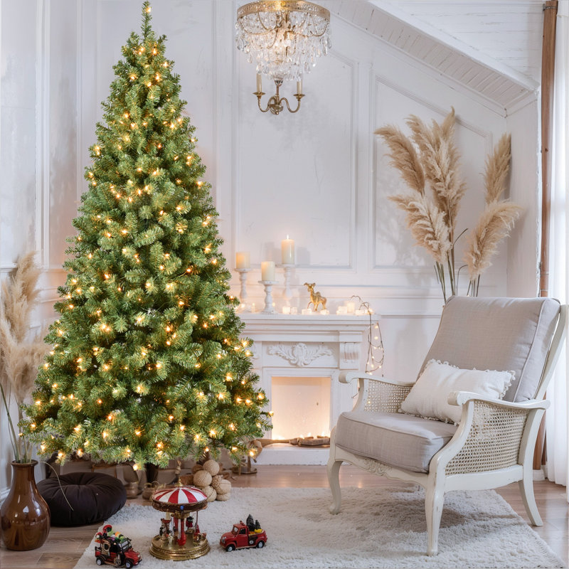 Arbre de Noël en PVC 7 pi pré-éclairé, 7'
