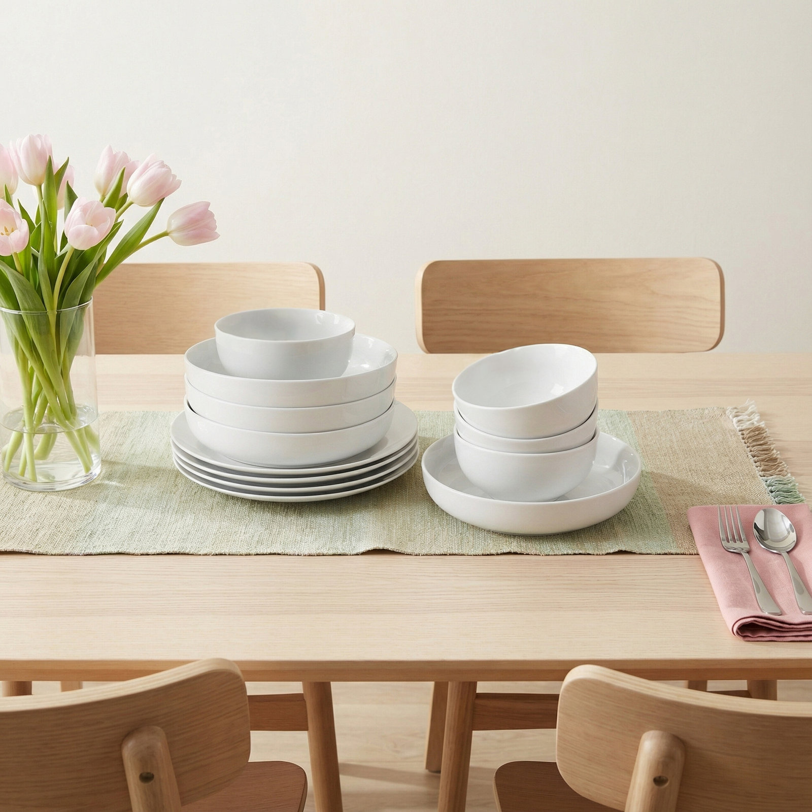 White Essential 12 Piece Dinnerware Set