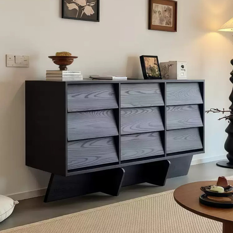 Black Nine-Drawer Sideboard