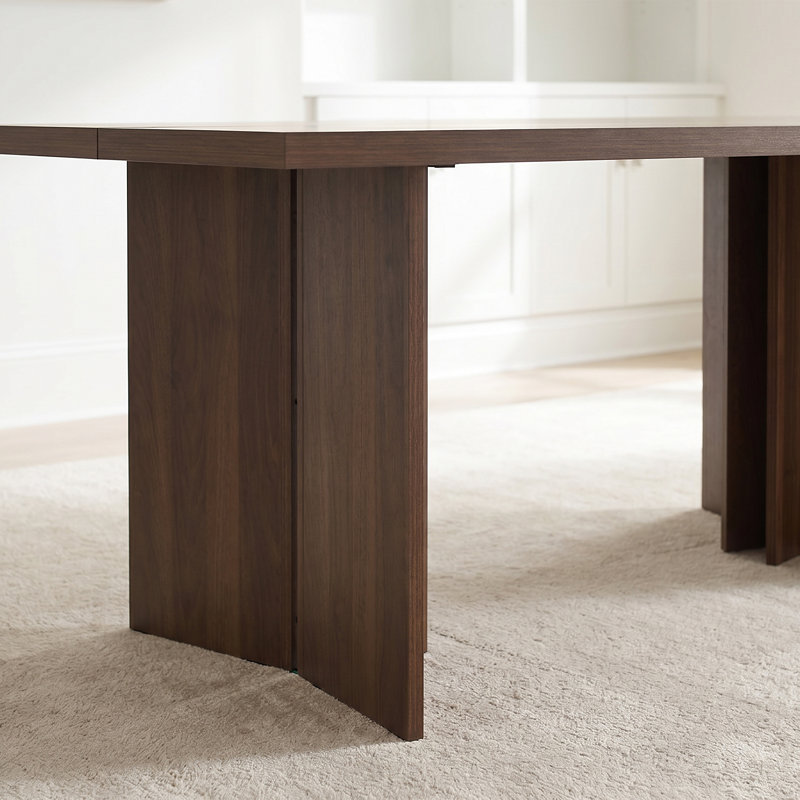 Table de salle à manger rectangulaire en bois Amiin 70 po avec 6 chaises Parsons rembourrées Criselle à dossier solide, Brown