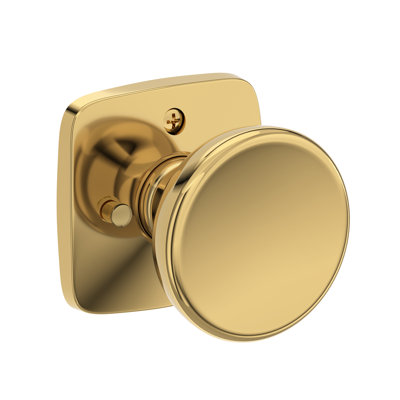 Solvang Privacy Knob with Soft Square Rose in Lifetime (PVD) Polished Nickel