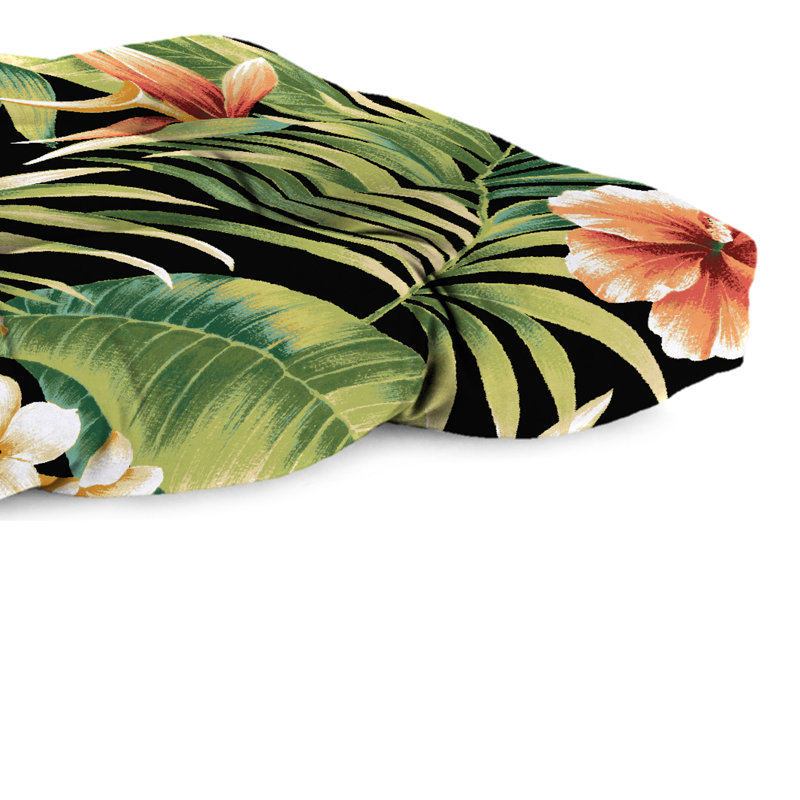 Coussin de banc d'extérieur en osier 44 "x 18" Sunbrella, Fleur de cyprès minuit