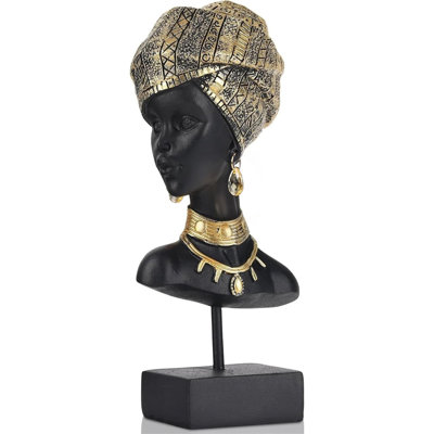 African Statue And Sculptures For Home Decorations, African Art Tribal Lady Figurines Head Statues, American Bust Statue, Home Decor Accent, Suitable For Living Room, Office, Desktop Décor