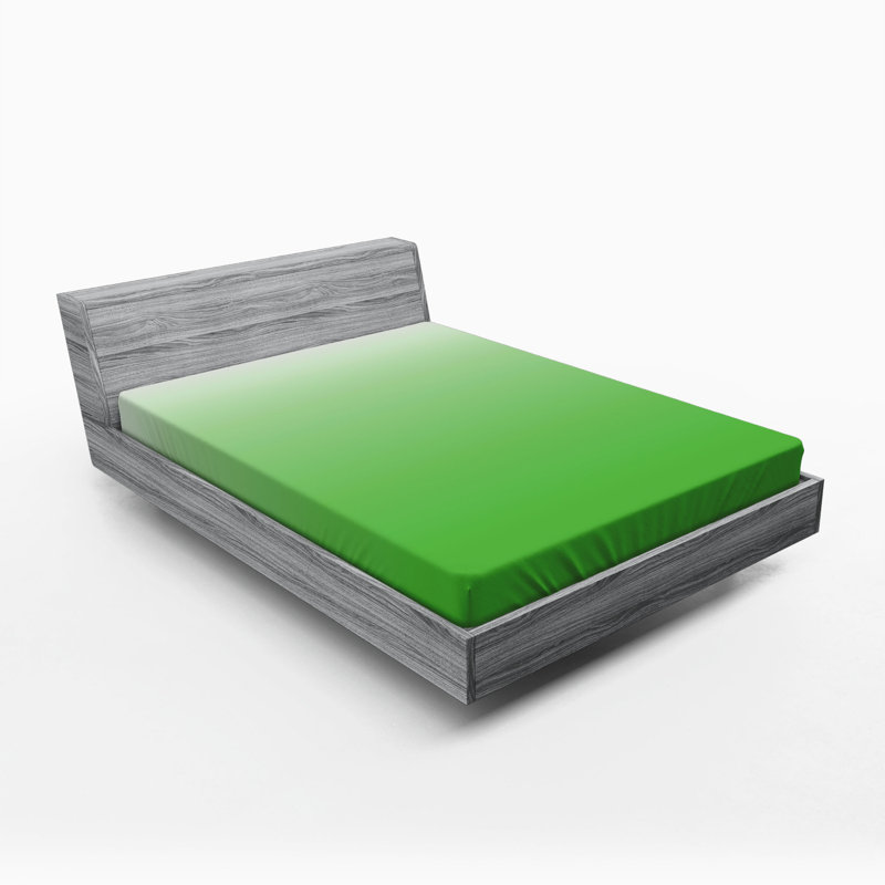 Microfiber Fitted Sheet, Queen Fitted Sheet, Green Solid Color