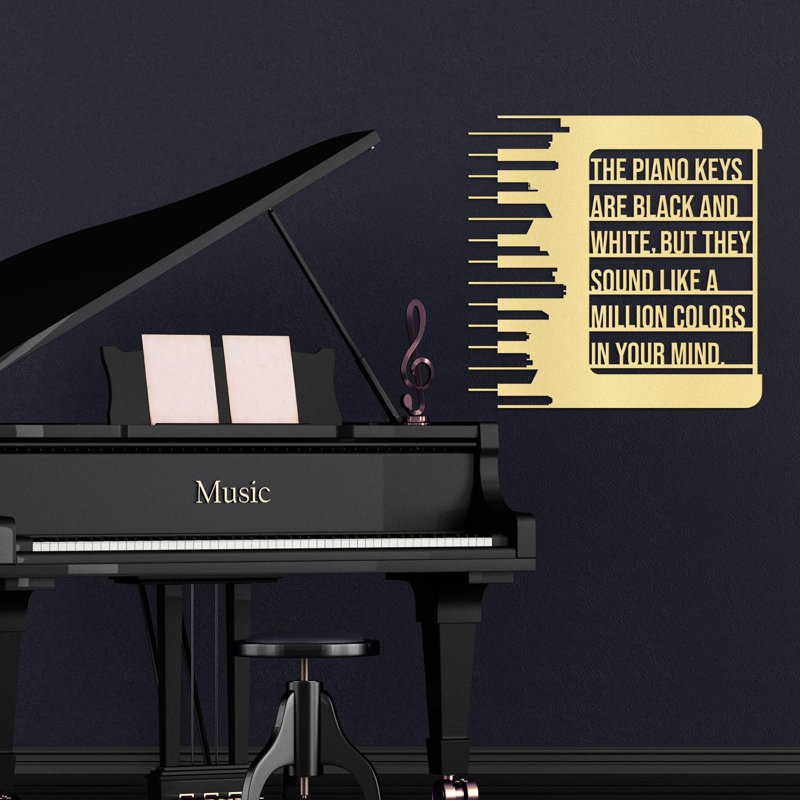 Clés de piano, art mural en métal, signe de citation de musique, décoration murale inspirante, cadeau de musicien, cadeau de pianiste, pièce de musique, décor de Studio