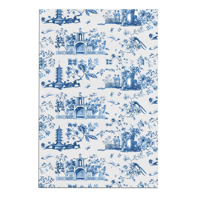 Tapis tissé bleu-gris clair, Rectangle 4 pi 11 po x 7 pi 6 po