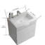 Meuble-lavabo mural 24 po avec lavabo, grand meuble-lavabo flottant mural pour salle de bain moderne, lavabo une pièce sans drain ni robinet, pré-assemblé-36436671-36436664-36436668