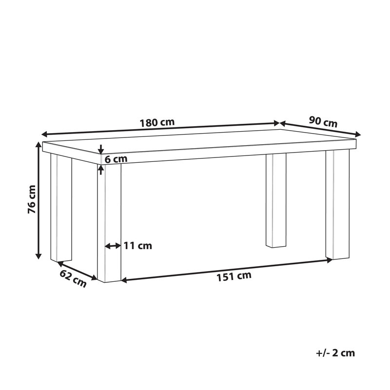 Lauge Rectangular 8 - Person 180Cm L Table