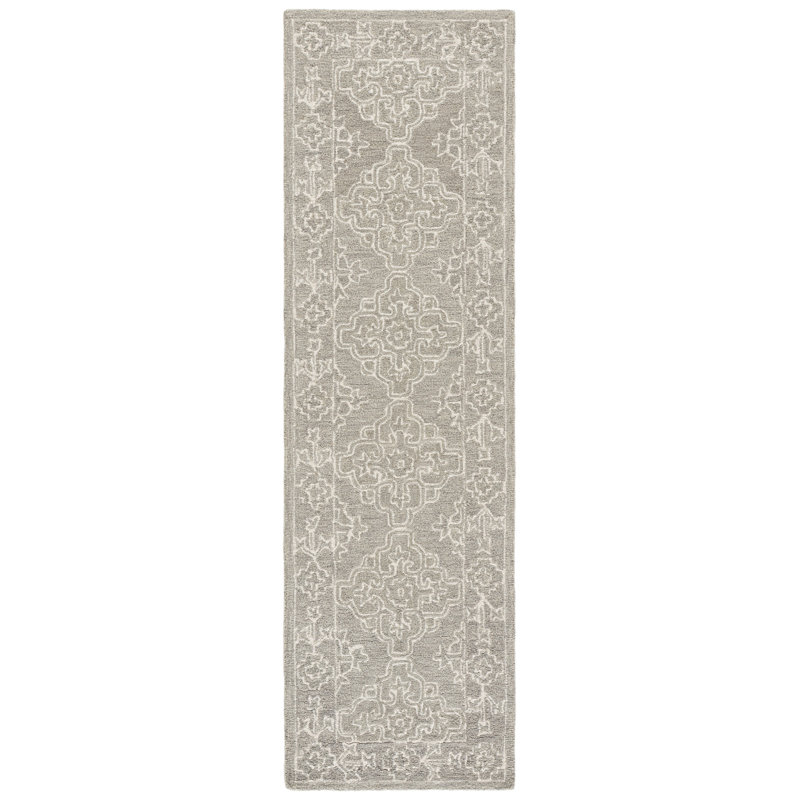 Martha Stewart 3860 Hand Tufted 85% Wool; 15% Cotton Damask Rug, 2'-3" X 8'-0" Runner