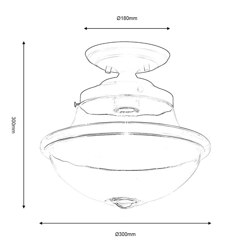 Ceasar Glass Flush Mount, Chrome