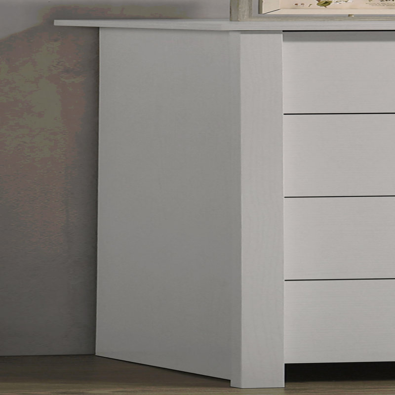 Commode de rangement moderne à 4 tiroirs Modern White, White
