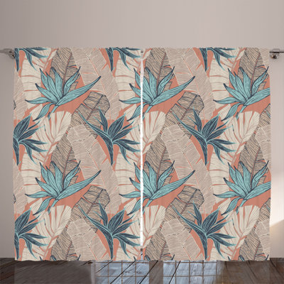 Clydette Polyester Semi Sheer Curtain Pair