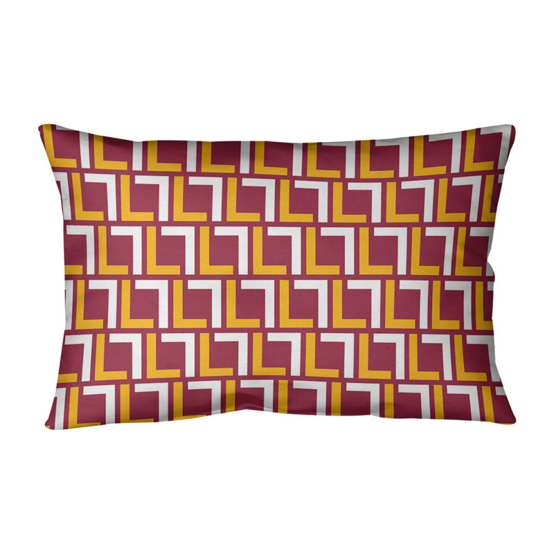 Housse de coussin rectangulaire Arizona Football Luxury, Rouge / jaune / blanc, Polyester filé