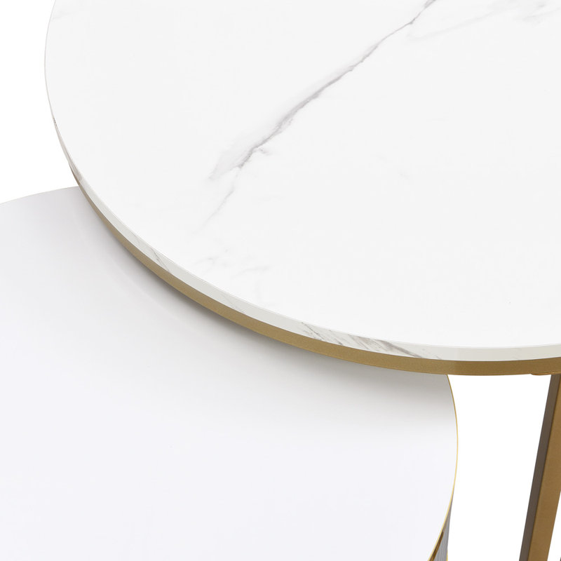 Asbey Coffee Table with Storage, Grey, White/White Marble