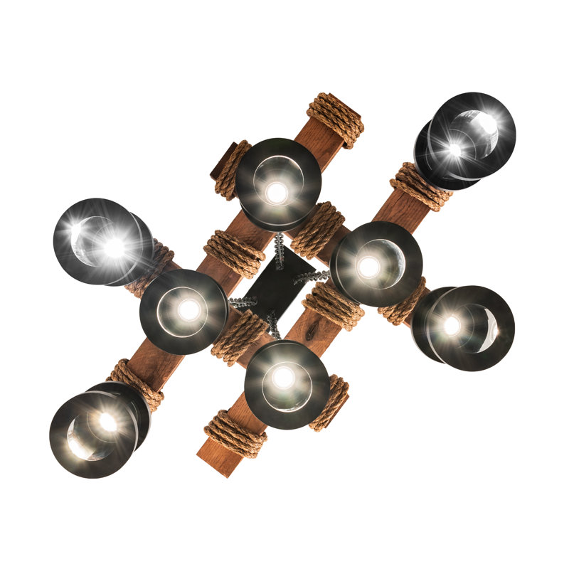 Rustic Lodge 8 - Light LED Chandelier