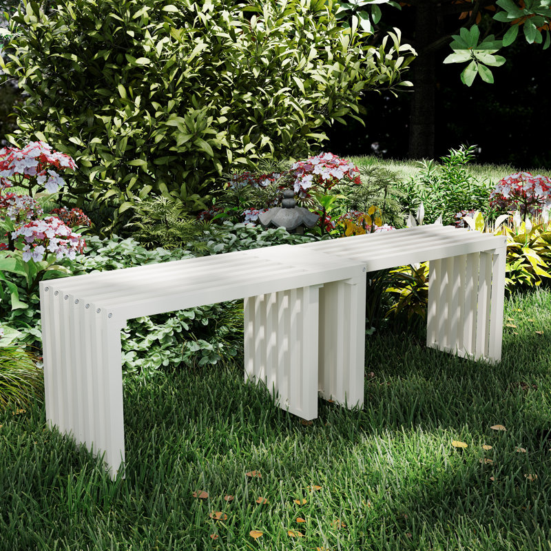 Banc de salle à manger extensible, H 17,7 po x l 63 po x P 13,78 po, Blanc