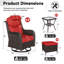 Ensemble de conversation d'extérieur en rotin pour 2 personnes avec chaises pivotantes, coussins d'appui-tête, table d'appoint, repose-pieds et coussins rouges Adcox-1257506760