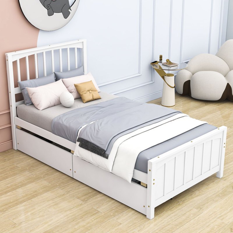 Caserta Kids Twin with Drawers, White