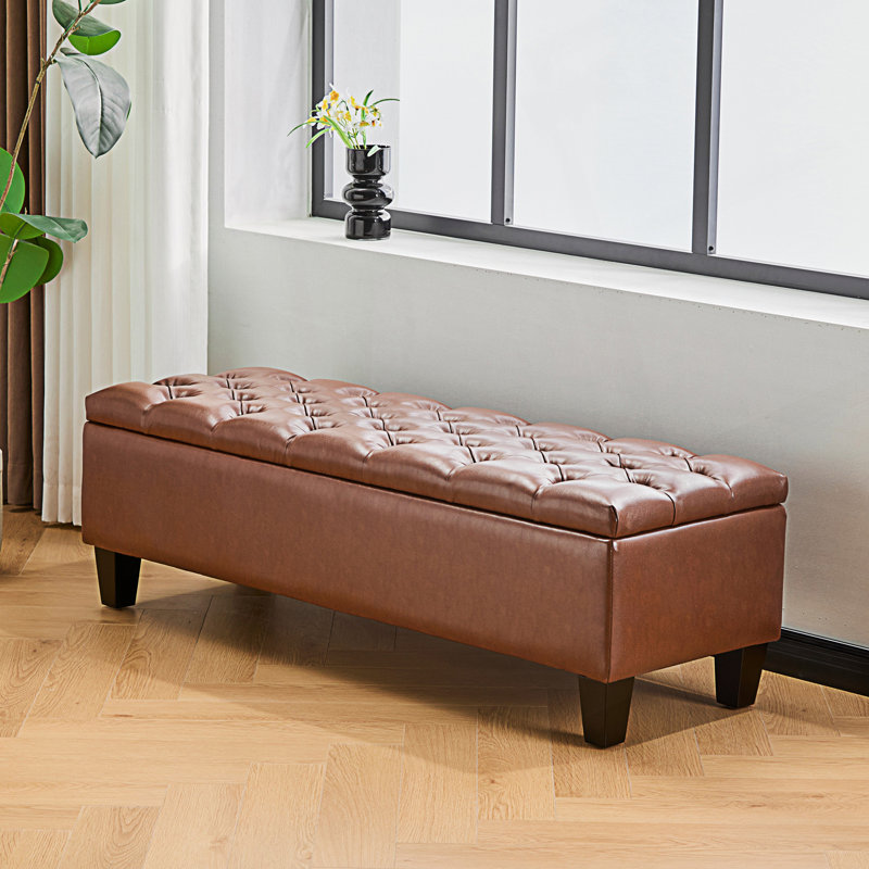 Banc repose-pieds avec rangement