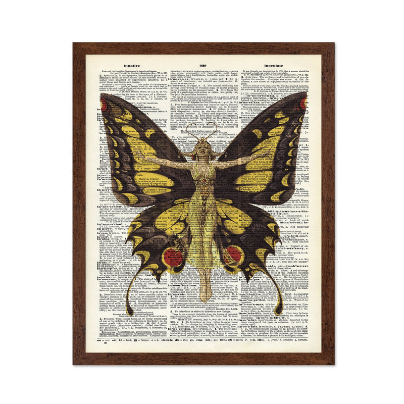 Reine des papillons, Affiche, H 08 po x l 10 po, Encadrement brun