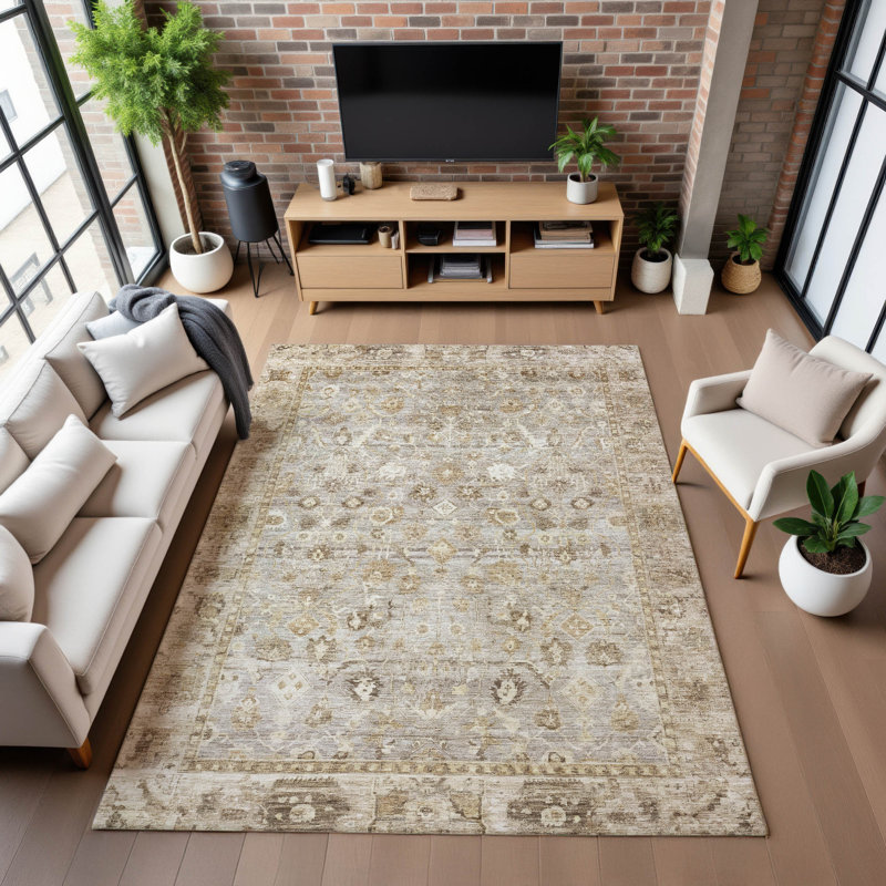 Premium Machine Washable Maag AMF1772 Global Rug, Rectangle 5' x 7'6"