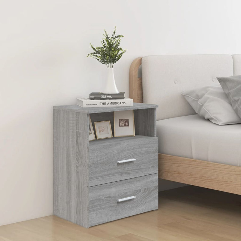 Goranka Bedside Table, Grey Sonoma