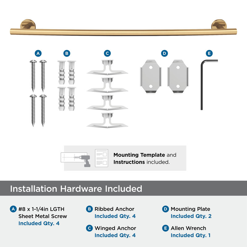 Arrondi™ 27" Wall Mounted Towel Bar, Champagne Bronze