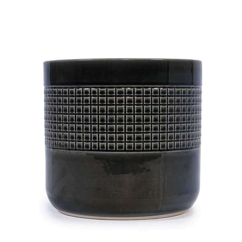 High quality ceramic flowerpot, Black