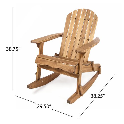 Rosecliff Heights Crossen Solid Wood Rocking Adirondack Chair & Reviews ...