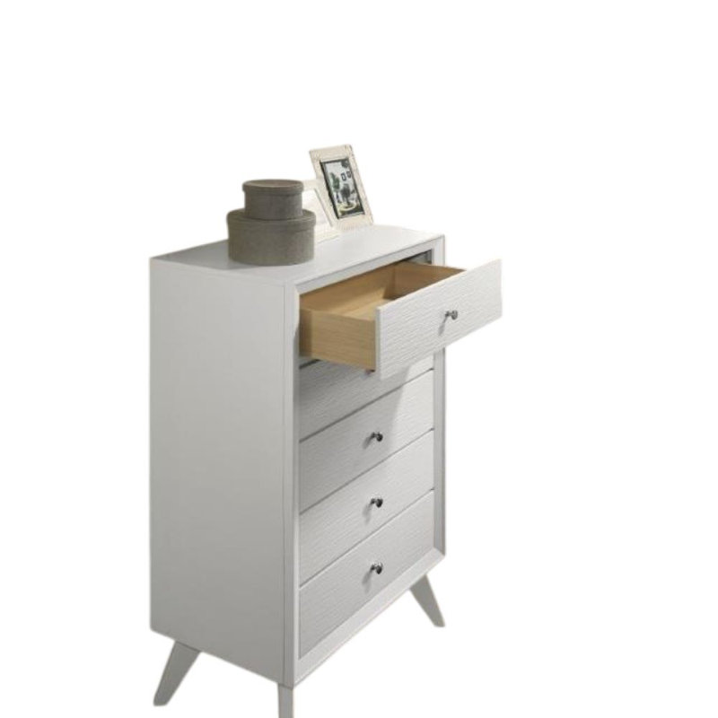 Commode à 5 tiroirs de 30,37 po de large blanc