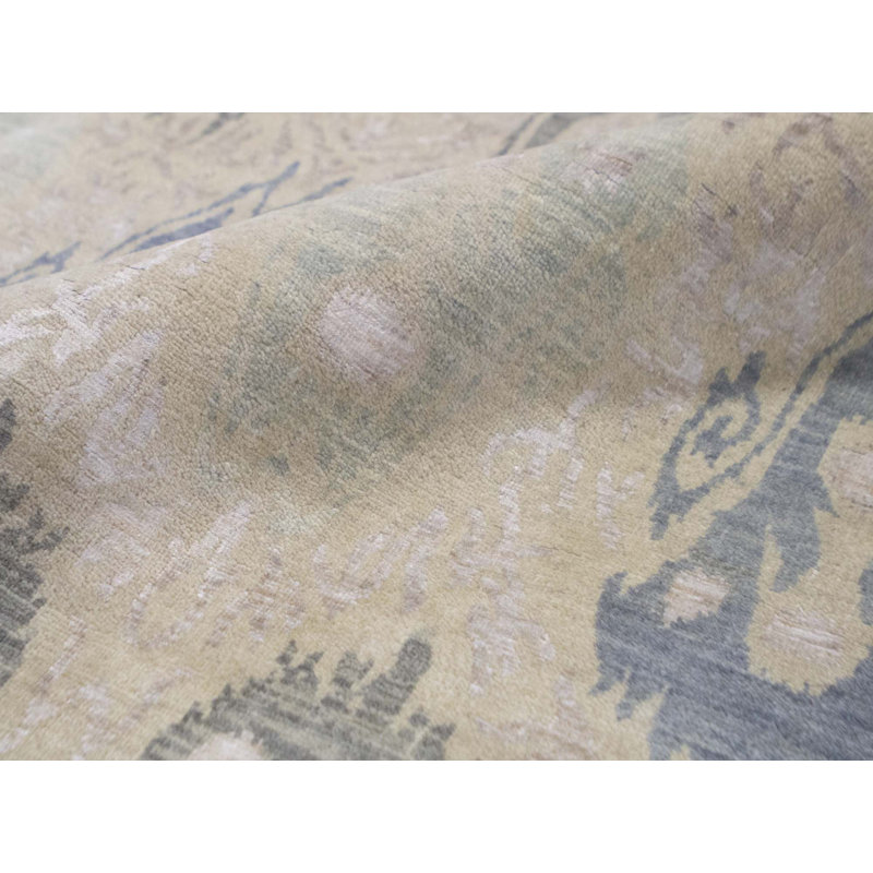 Tapis beige noué à la main de haute qualité