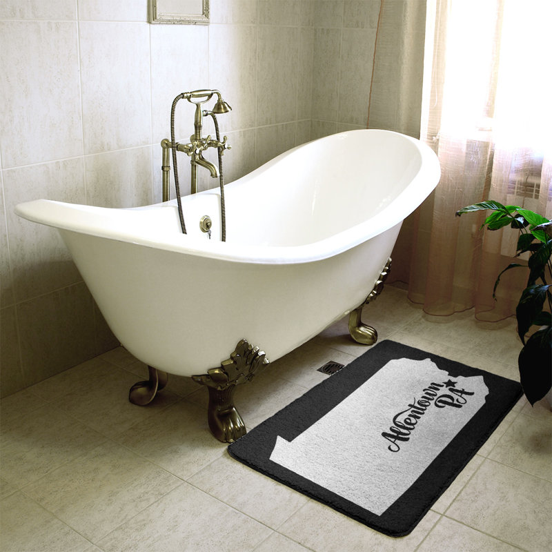 Tapis pour salle de bain allentown pennsylvanie, l 17 po x L 21 po, Noir, Allentown, Pennsylvanie