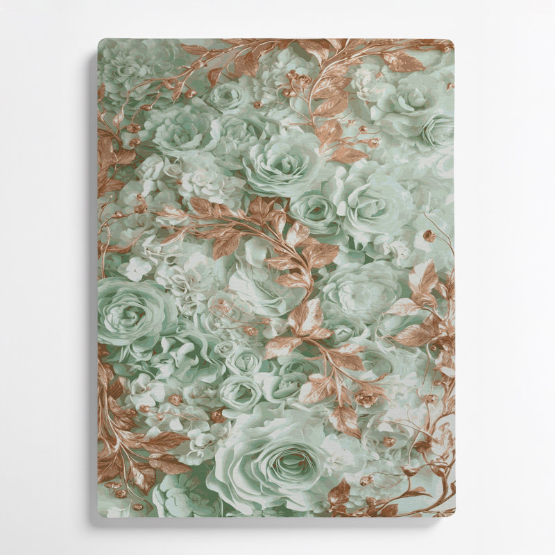 "Abstract Florals" 10, art mural en métal brun, H 12 po x l 18 po