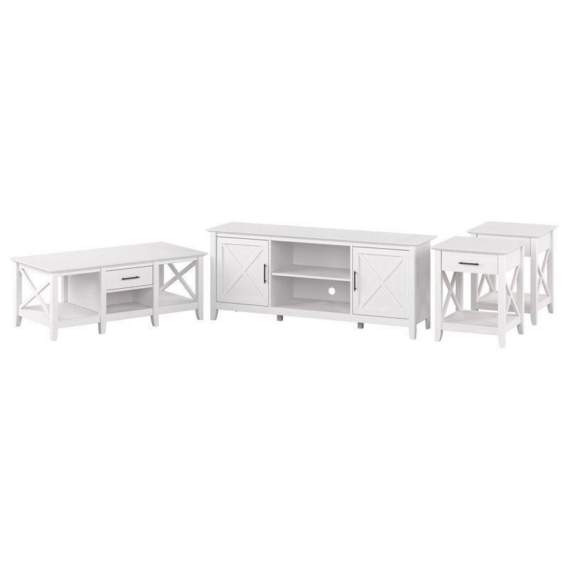 Ensemble de tables basses 4 pièces Aspen, Chêne blanc pur