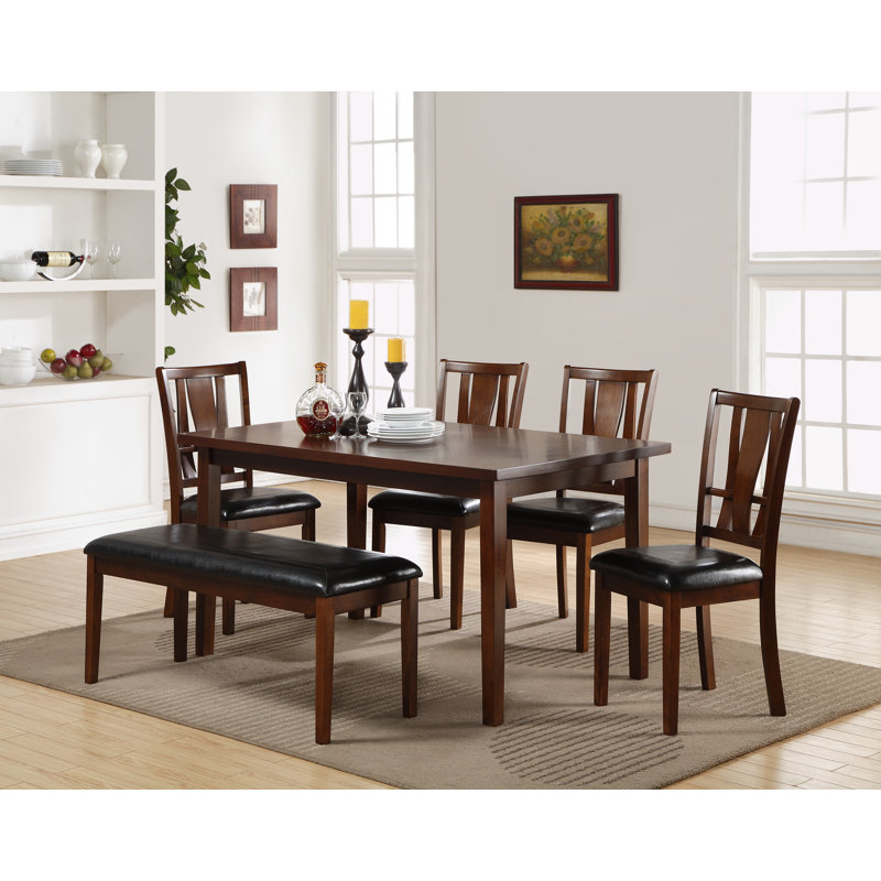 Branislav 5 - Person Solid Wood Top Four Leg Dining Set