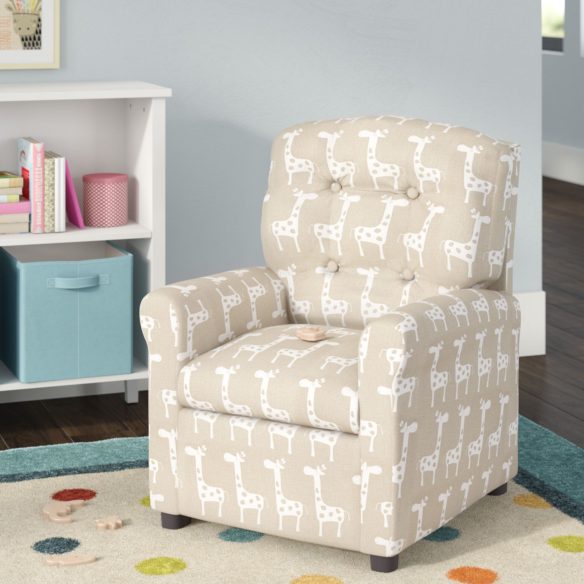 Harriet Bee Brizio Button Tufted Cotton Kids Chair & Reviews | Wayfair