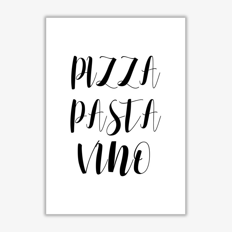 Pizza Pasta Vino - Print, 60 cm H x 42 cm W x 1 cm D, No Frame