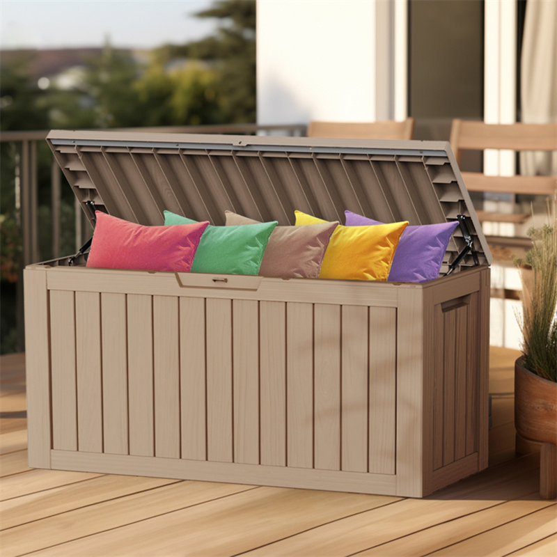 Olilawn Durable Resin Outdoor Storage and Organization Deck Box For Patio Furniture and Supplies(30Gallon、50Gallon、80Gallon、180Gallon、230Gallon）