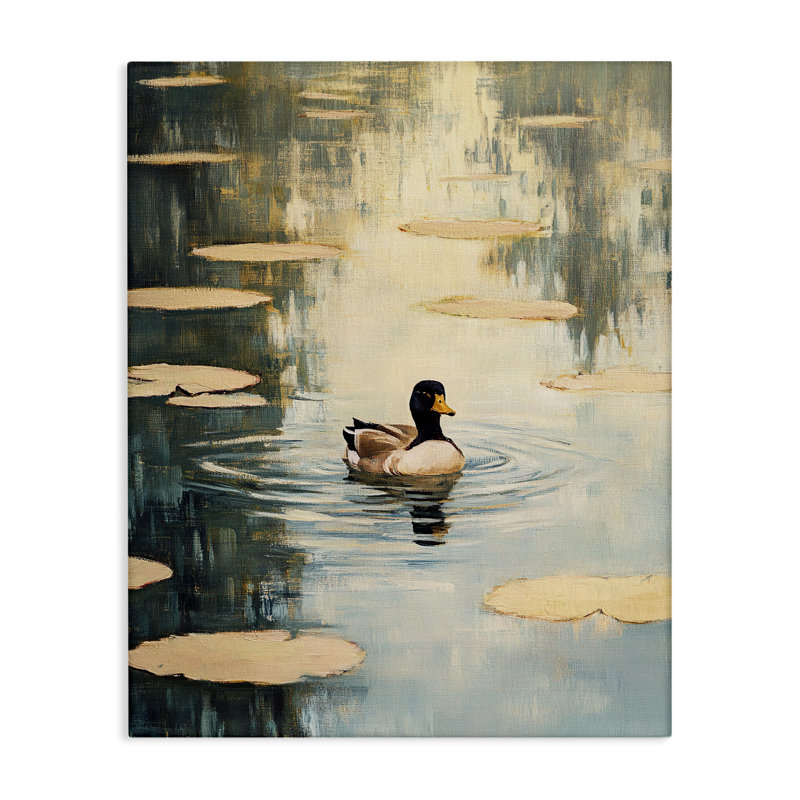 «Lily Pond Duck», art mural par Franklyn Gregory, H 16 po x l 20 po