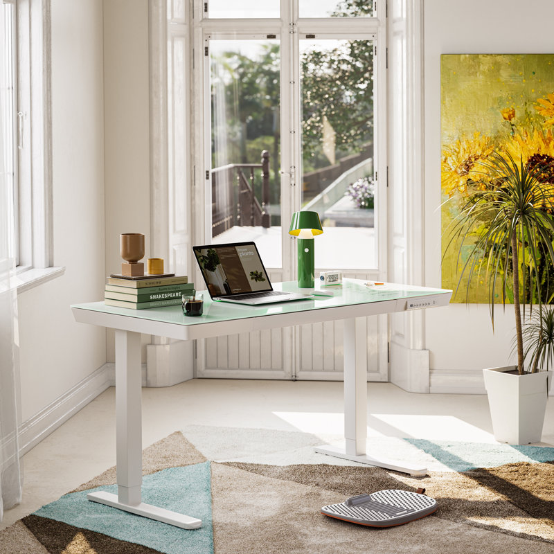 Bureau debout en verre Diante, Blanc