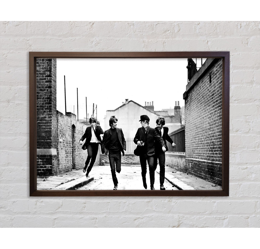 The Beatles Running - Einzelner Bilderrahmen Kunstdrucke auf Leinwand