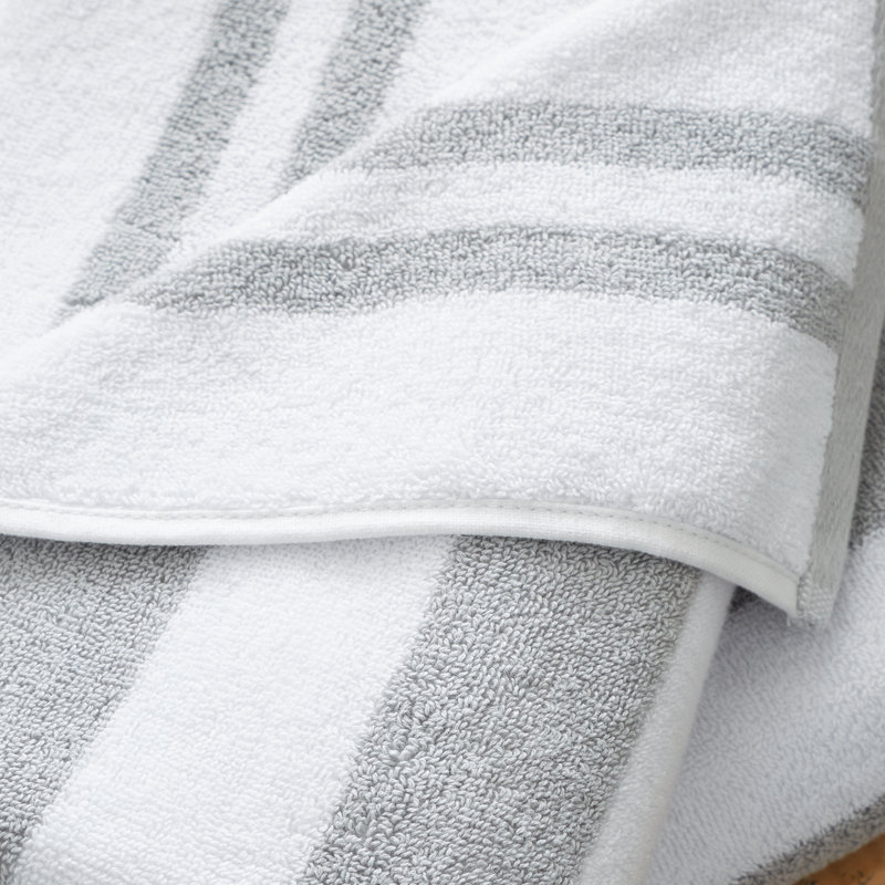 100% Cotton Plush Jacquard Bath Towel, Grey