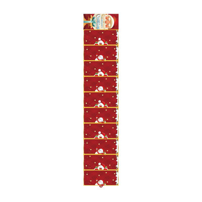 Décorations de Noël - Carte de Noël pliable rouge (10 cartes)
