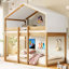 Lit superposé simple en bois avec tente-747741384