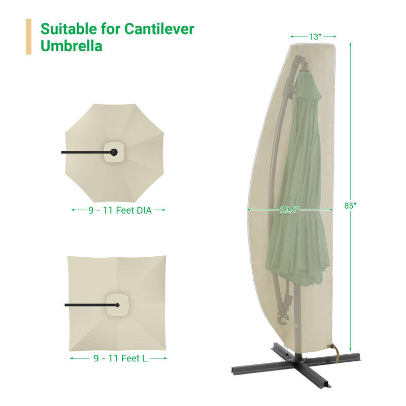 Outdoor Patio Umbrella Cover, Beige