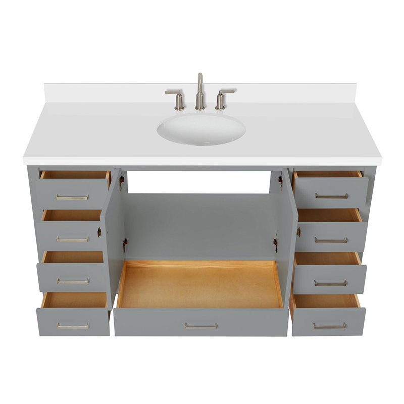 Cambridge 61'' W Single Vanity, Oval, Gray