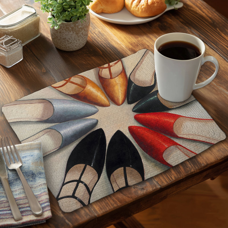 Ensemble de 4 napperons en polyester tressé | Essentiels de décoration intérieure