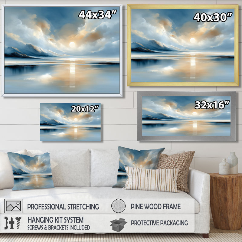 Reproduction d'art sur toile jaune, jaune, Cadre photo unique, Noir, H 16 po x l 32 po